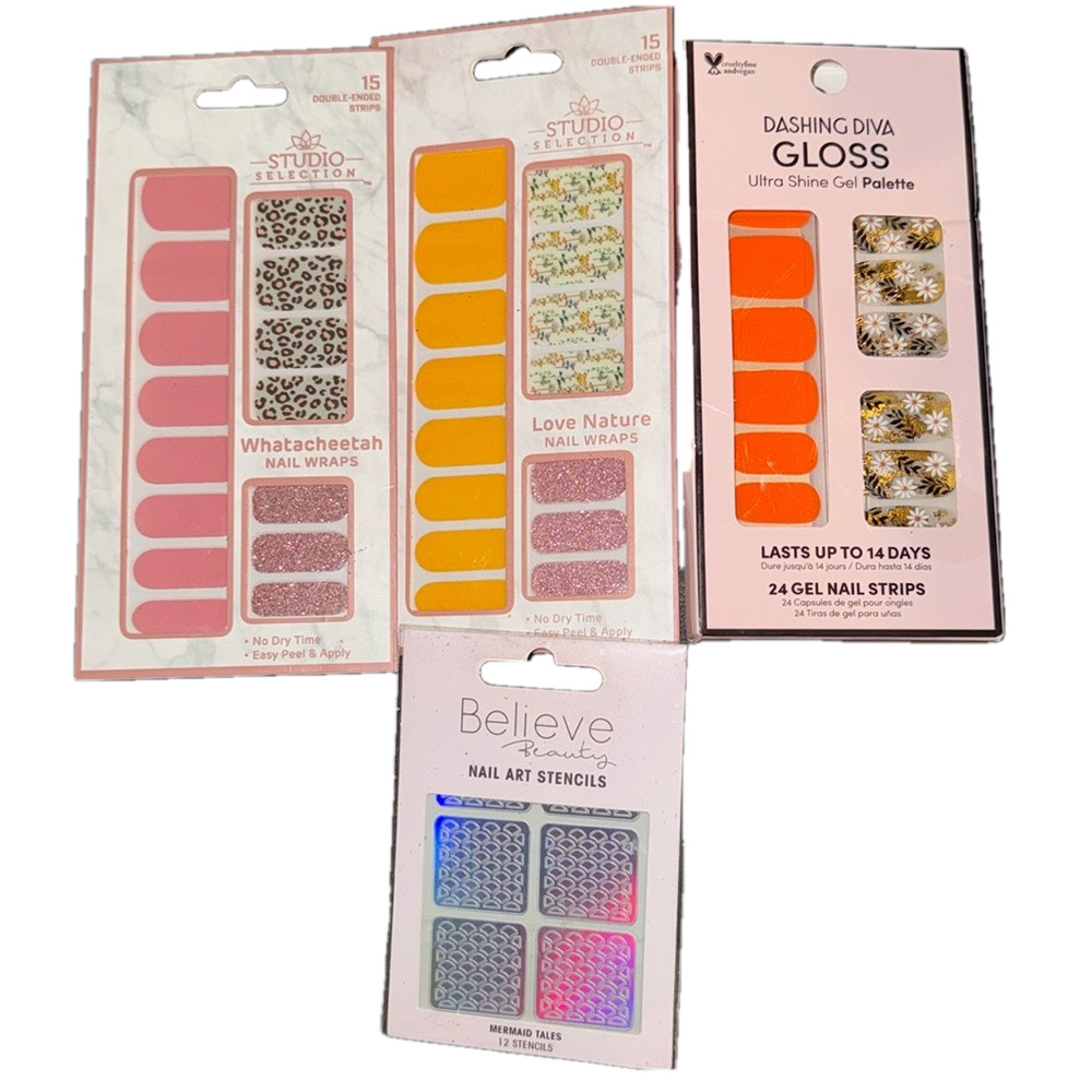 Set/4  Nail wrap Strips